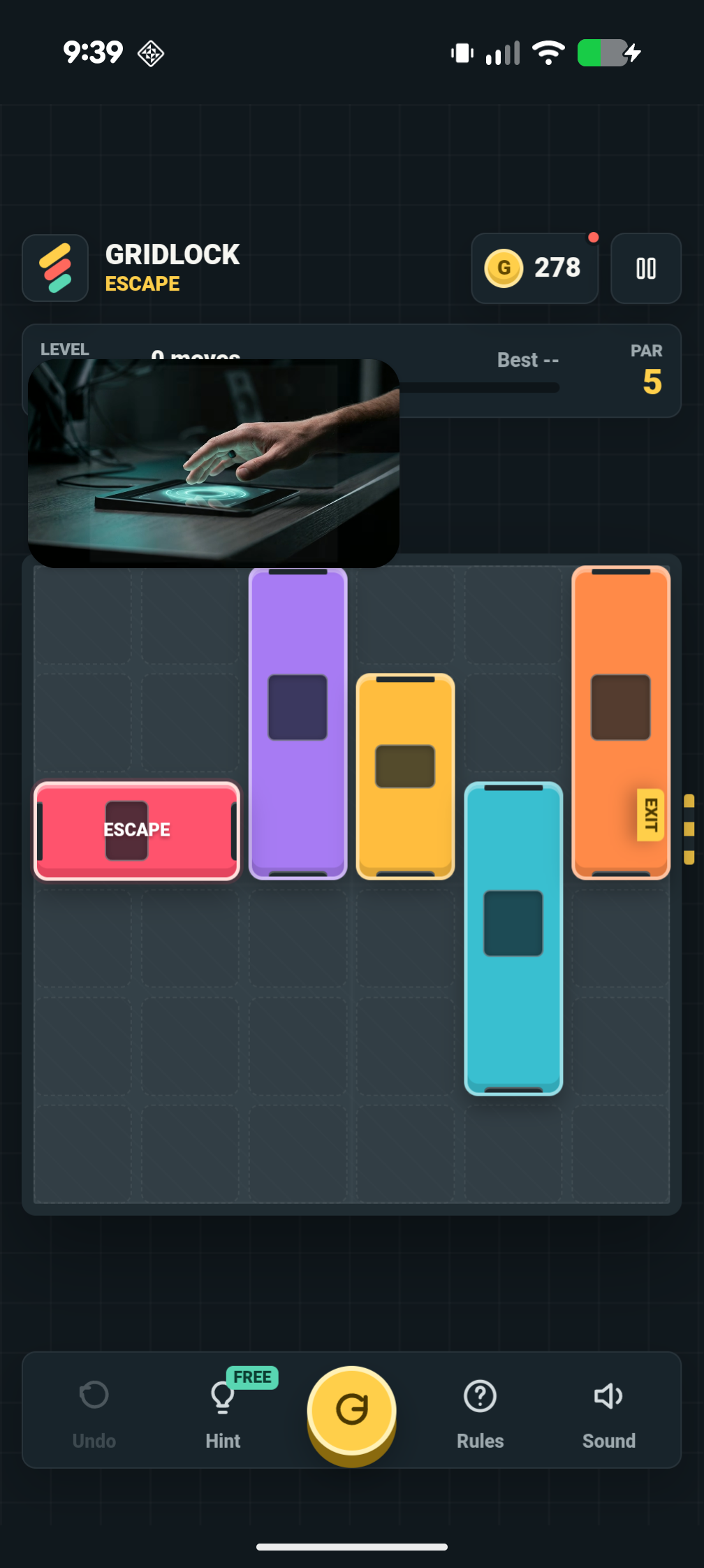 Gridlock Escape campaign home screen